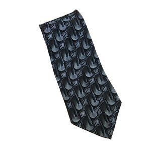 J. Garcia Stonehenge Ltd Gray Black Abstract Silk Handmade Tie Grateful Dead EUC